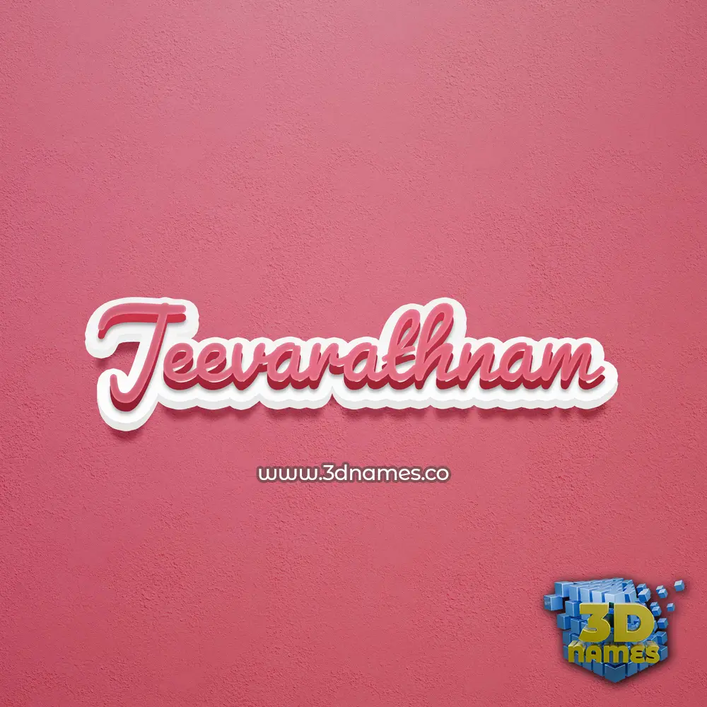 jeevarathnam in Red Scribble style - 3D name wallpaper