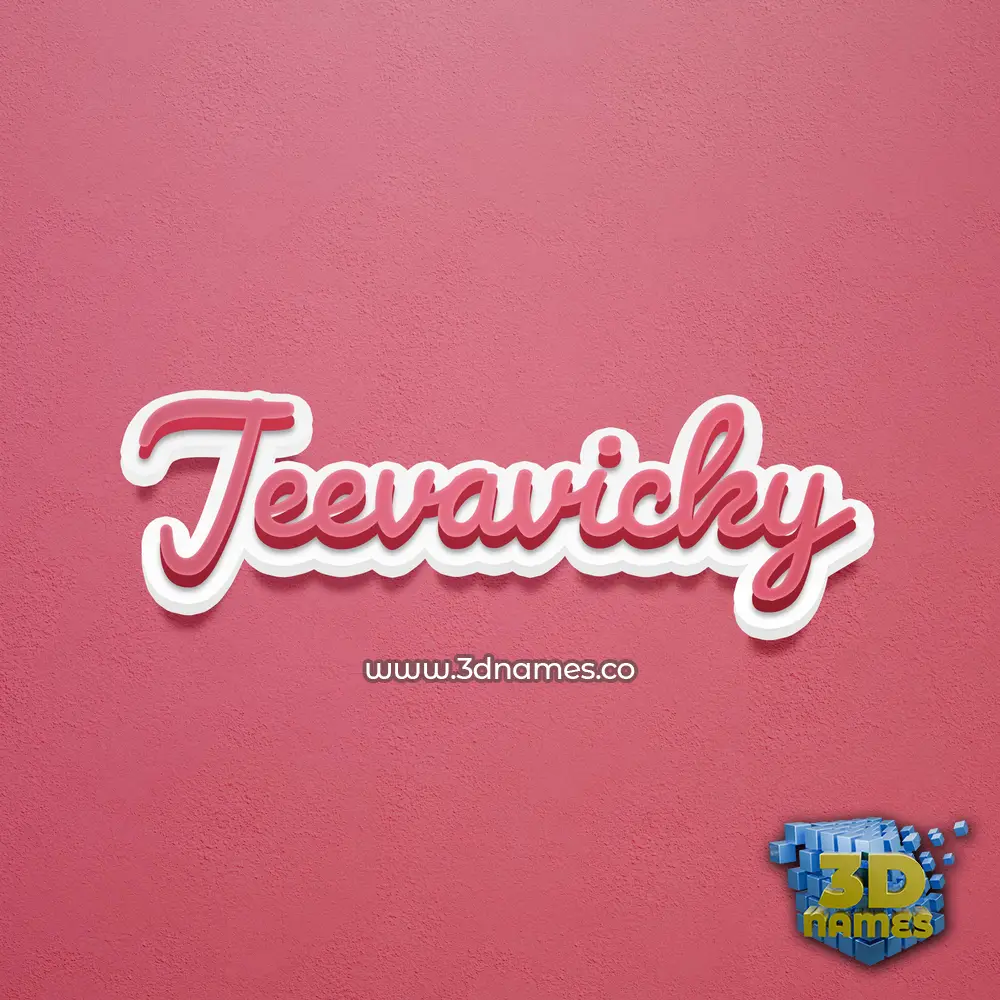 jeevavicky in Red Scribble style - 3D name wallpaper