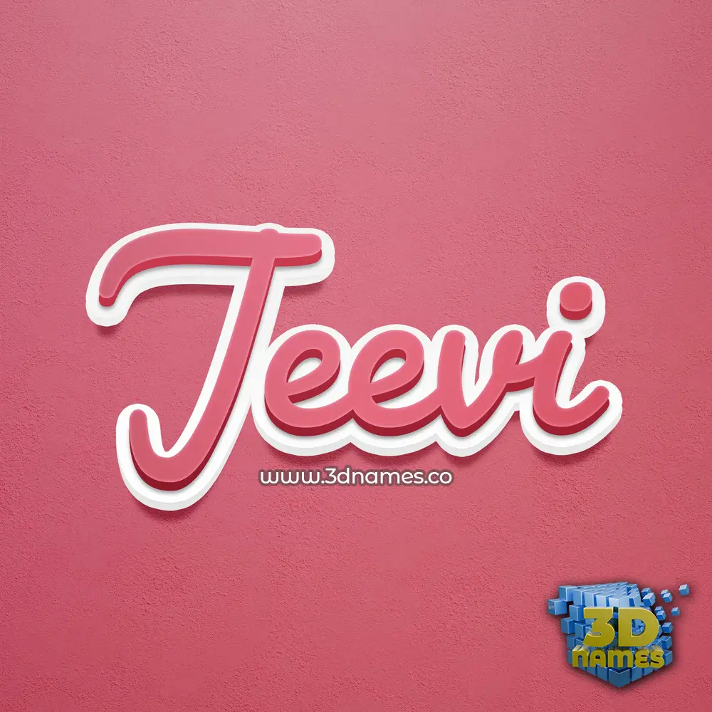 jeevi in Red Scribble style - 3D name wallpaper