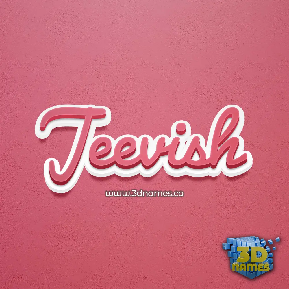 jeevish in Red Scribble style - 3D name wallpaper