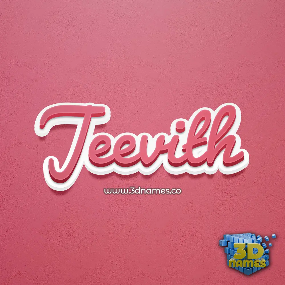 jeevith in Red Scribble style - 3D name wallpaper