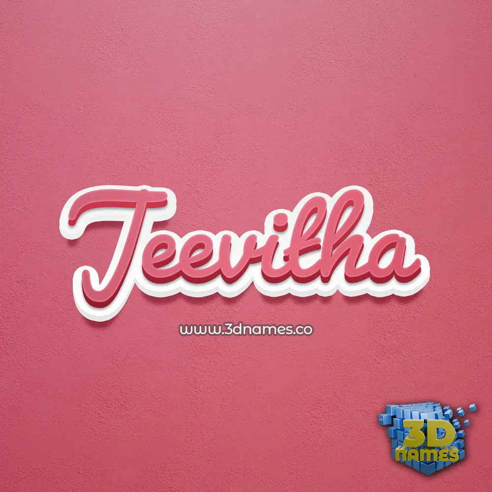 jeevitha in Red Scribble style - 3D name wallpaper