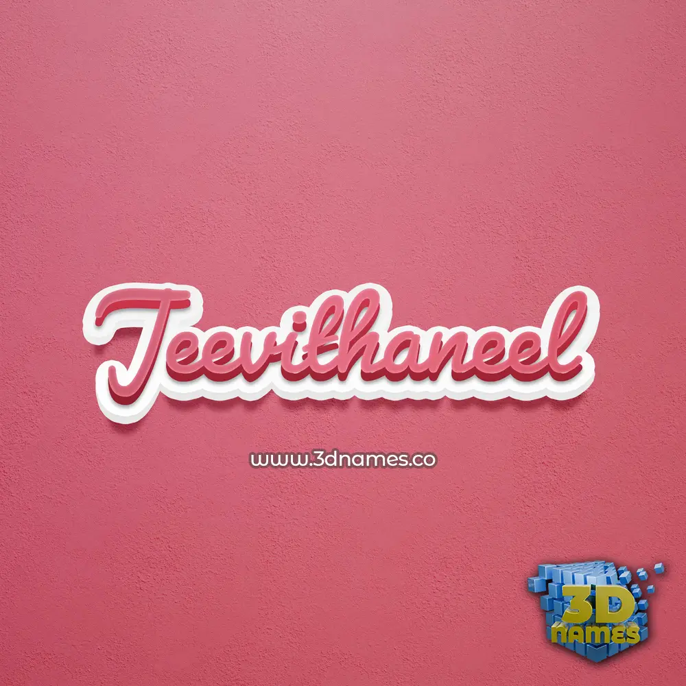 jeevithaneel in Red Scribble style - 3D name wallpaper