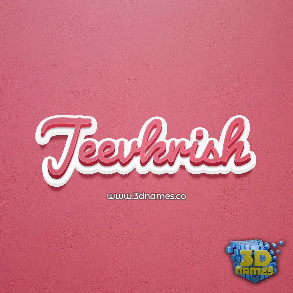 jeevkrish in Red Scribble style - 3D name wallpaper