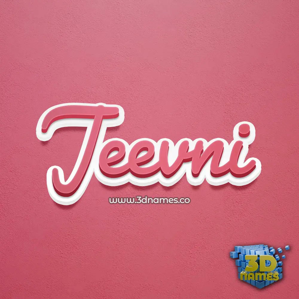 jeevni in Red Scribble style - 3D name wallpaper