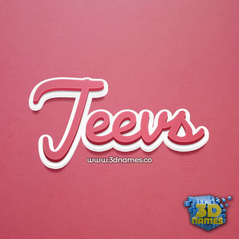 jeevs in Red Scribble style - 3D name wallpaper