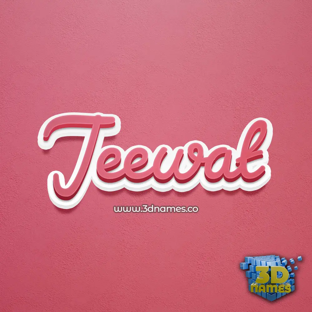 jeewat in Red Scribble style - 3D name wallpaper