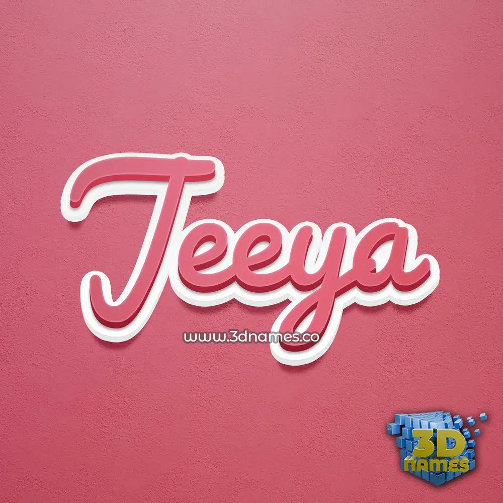jeeya in Red Scribble style - 3D name wallpaper