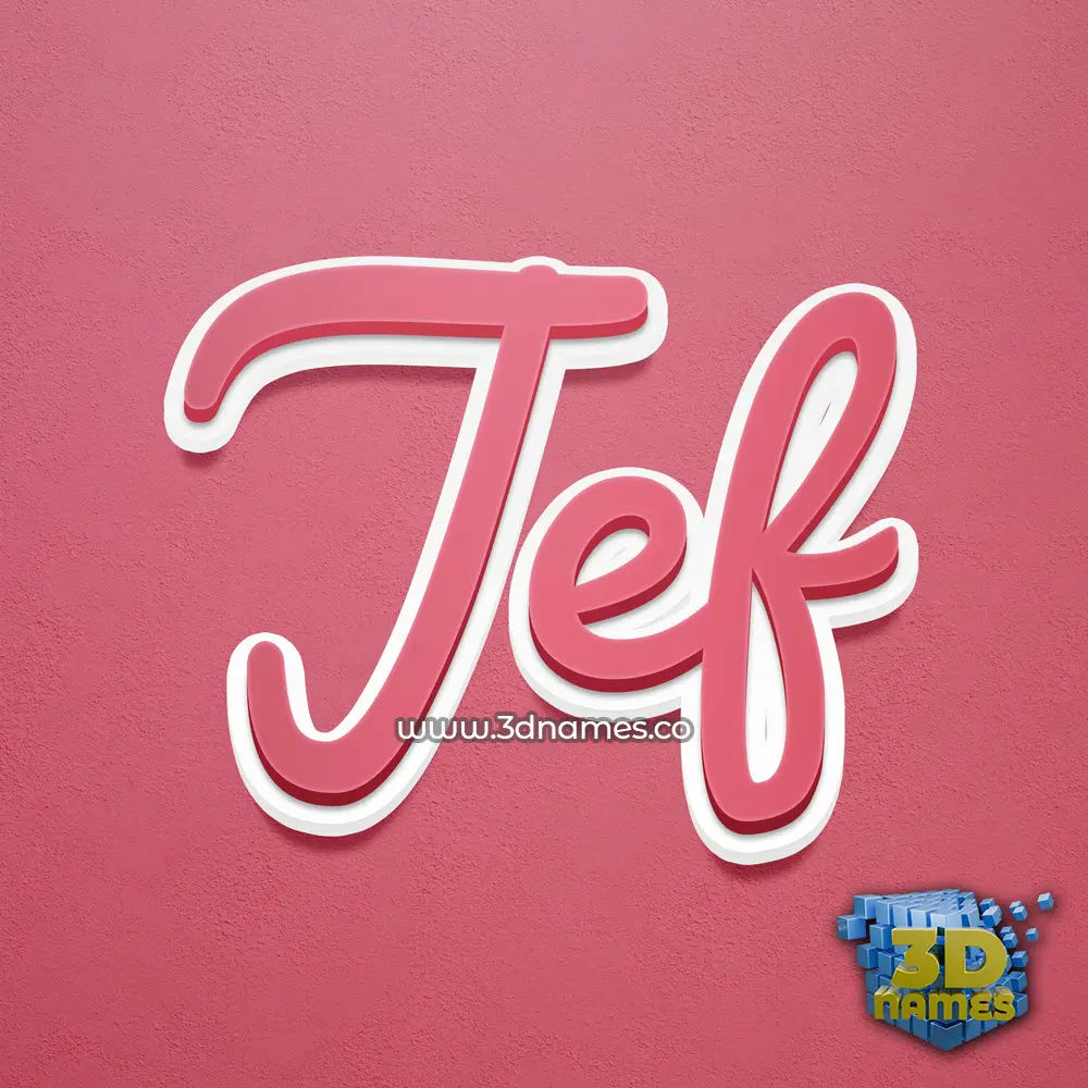 jef in Red Scribble style - 3D name wallpaper