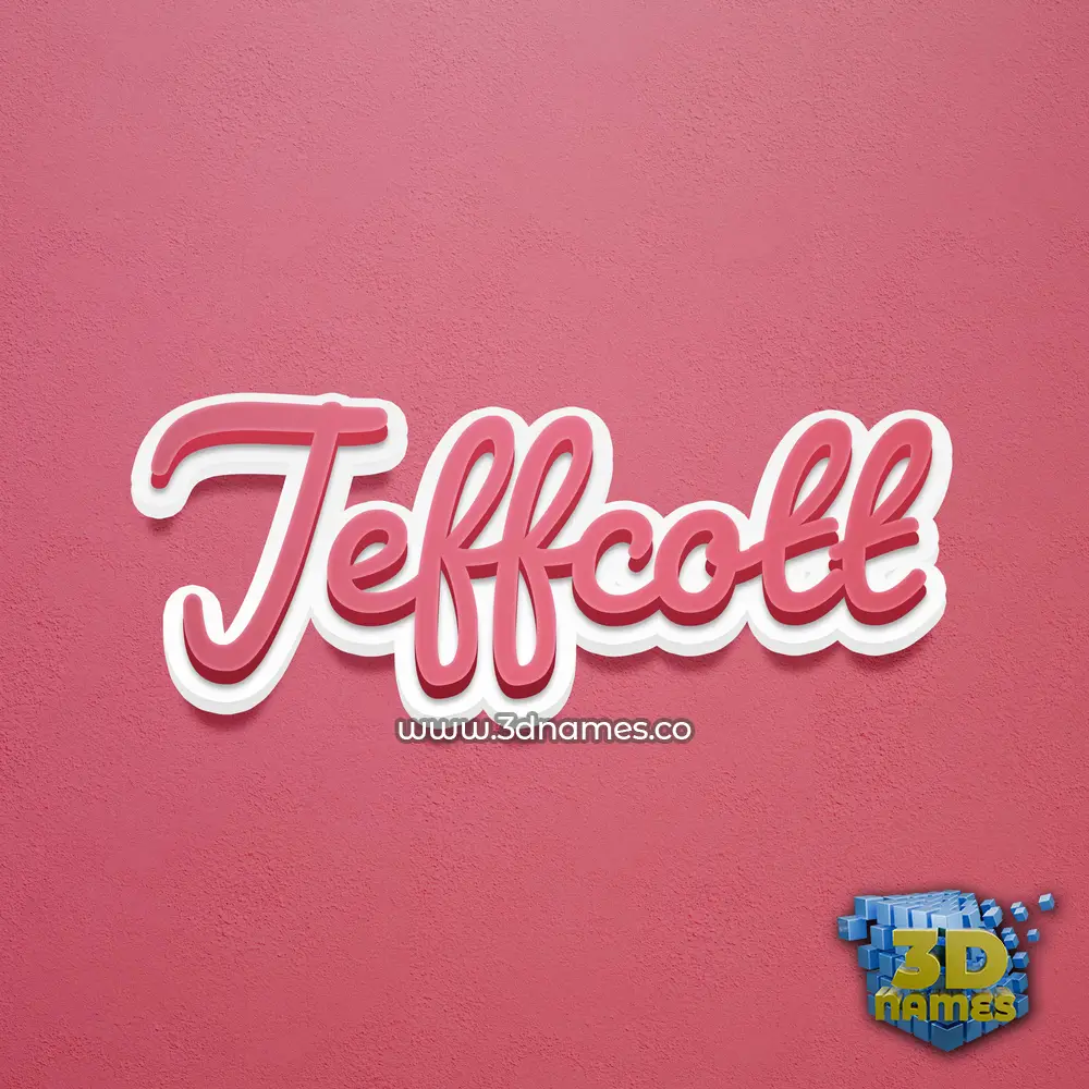 jeffcott in Red Scribble style - 3D name wallpaper