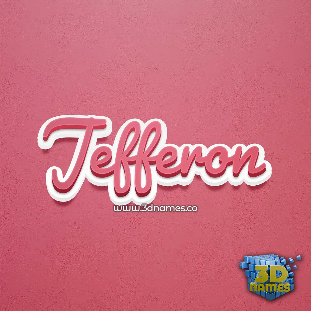 jefferon in Red Scribble style - 3D name wallpaper