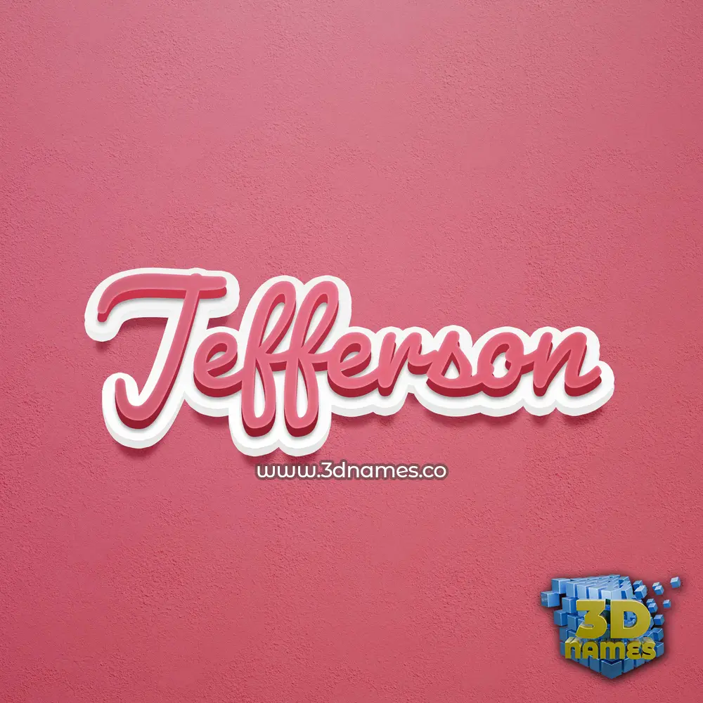 jefferson in Red Scribble style - 3D name wallpaper