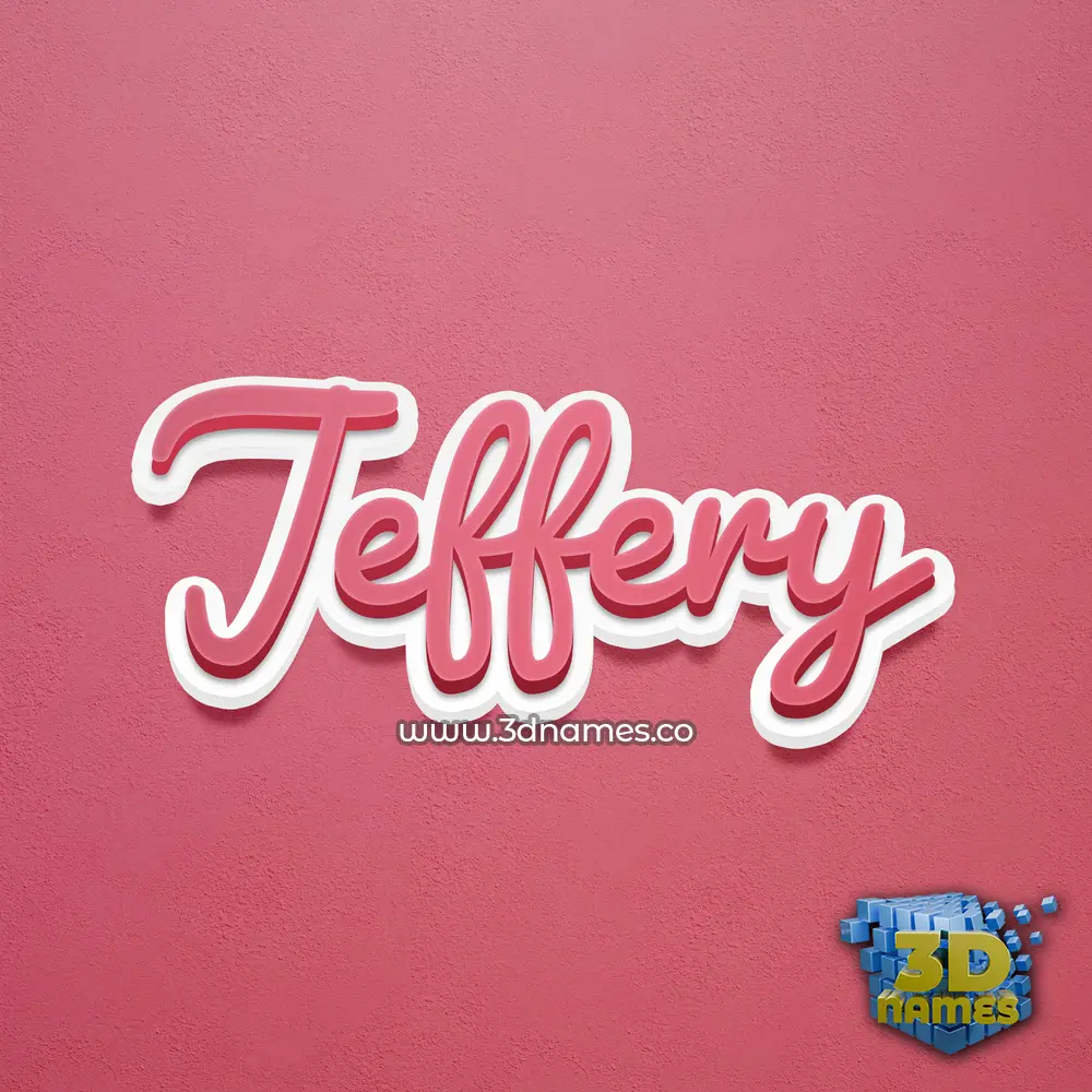 jeffery in Red Scribble style - 3D name wallpaper