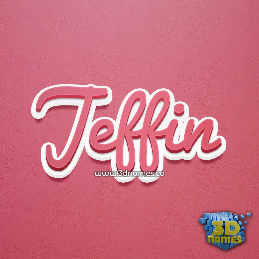 jeffin in Red Scribble style - 3D name wallpaper