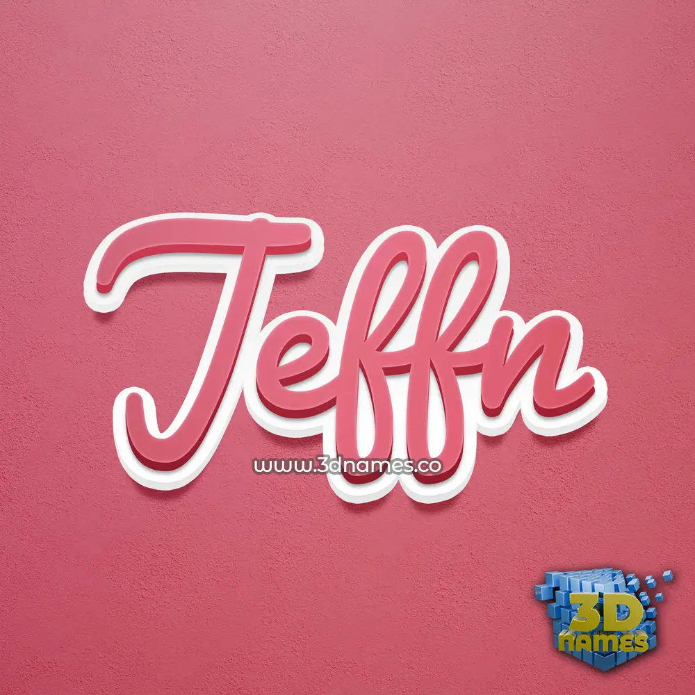 jeffn in Red Scribble style - 3D name wallpaper