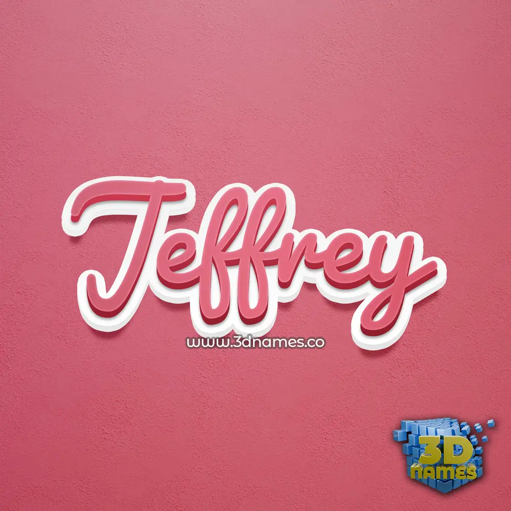 jeffrey in Red Scribble style - 3D name wallpaper