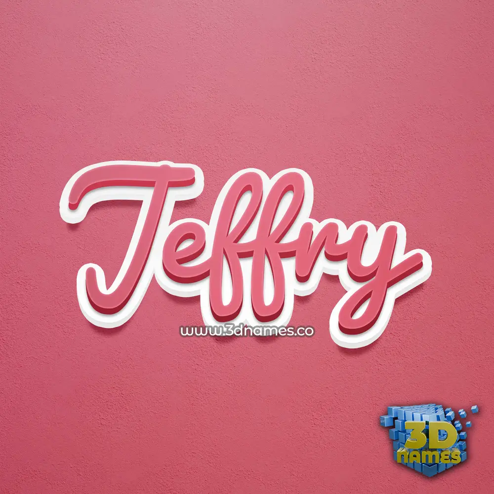 jeffry in Red Scribble style - 3D name wallpaper