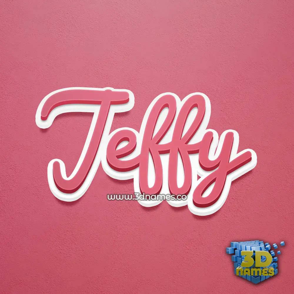 jeffy in Red Scribble style - 3D name wallpaper