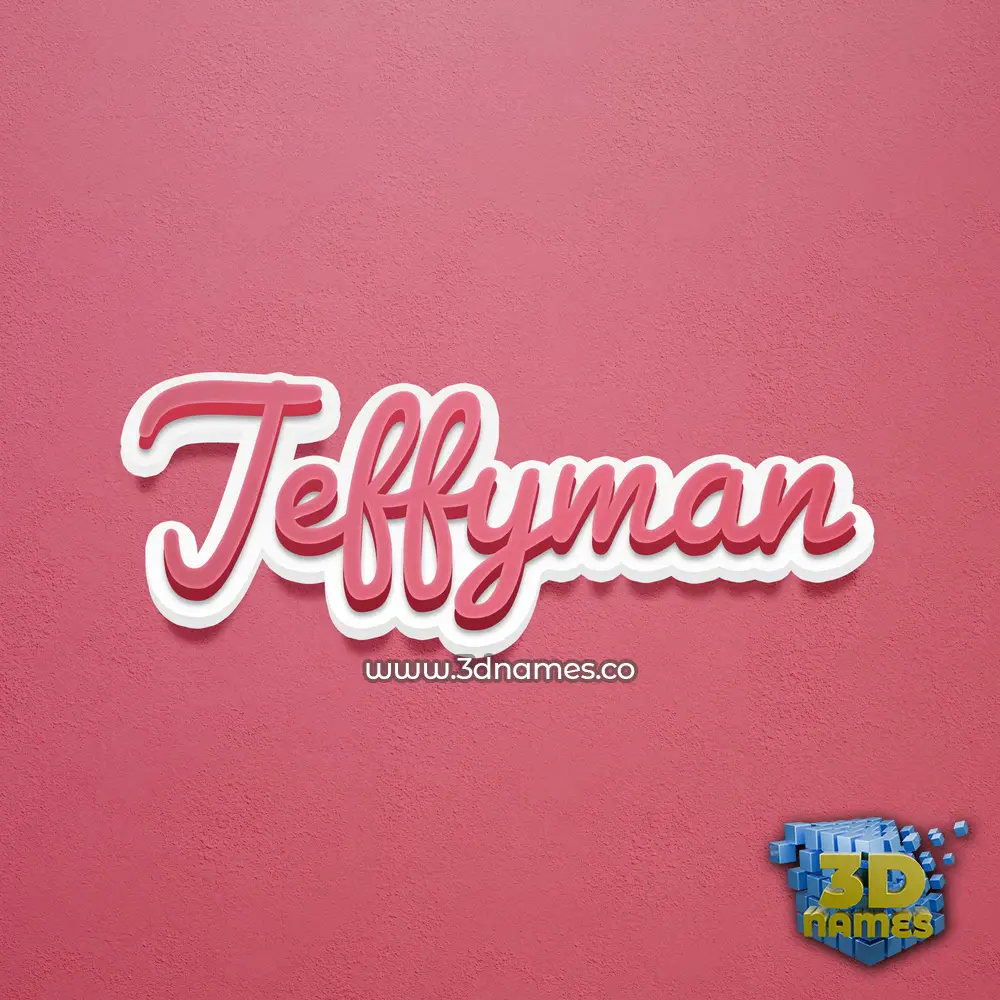 jeffyman in Red Scribble style - 3D name wallpaper
