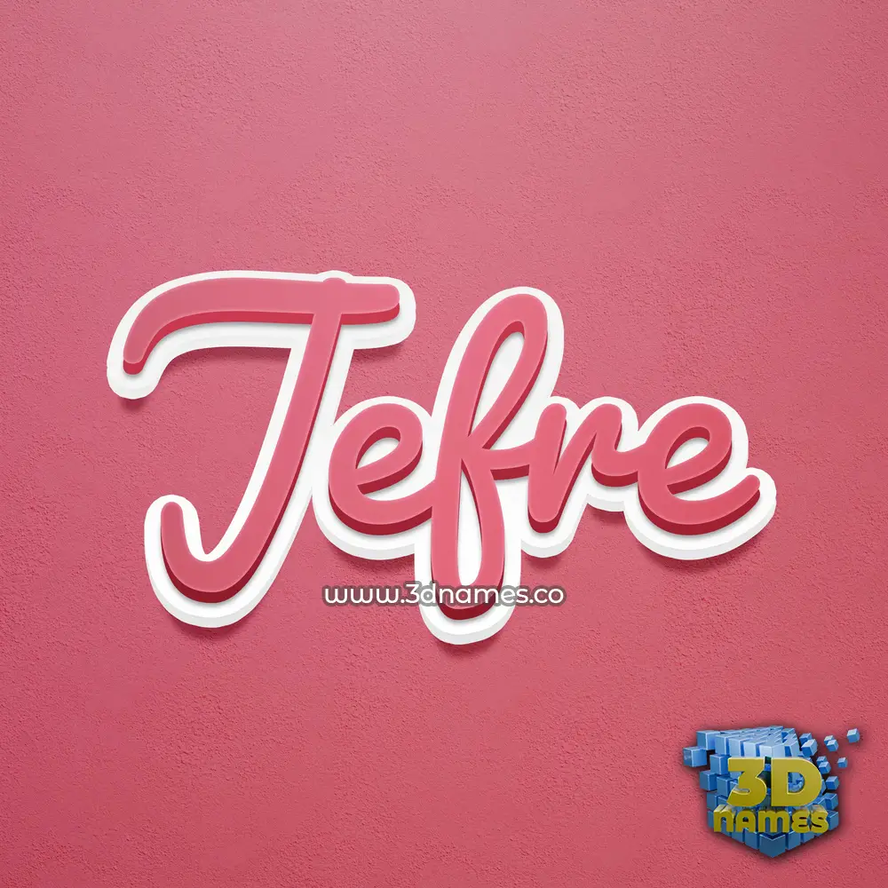 jefre in Red Scribble style - 3D name wallpaper