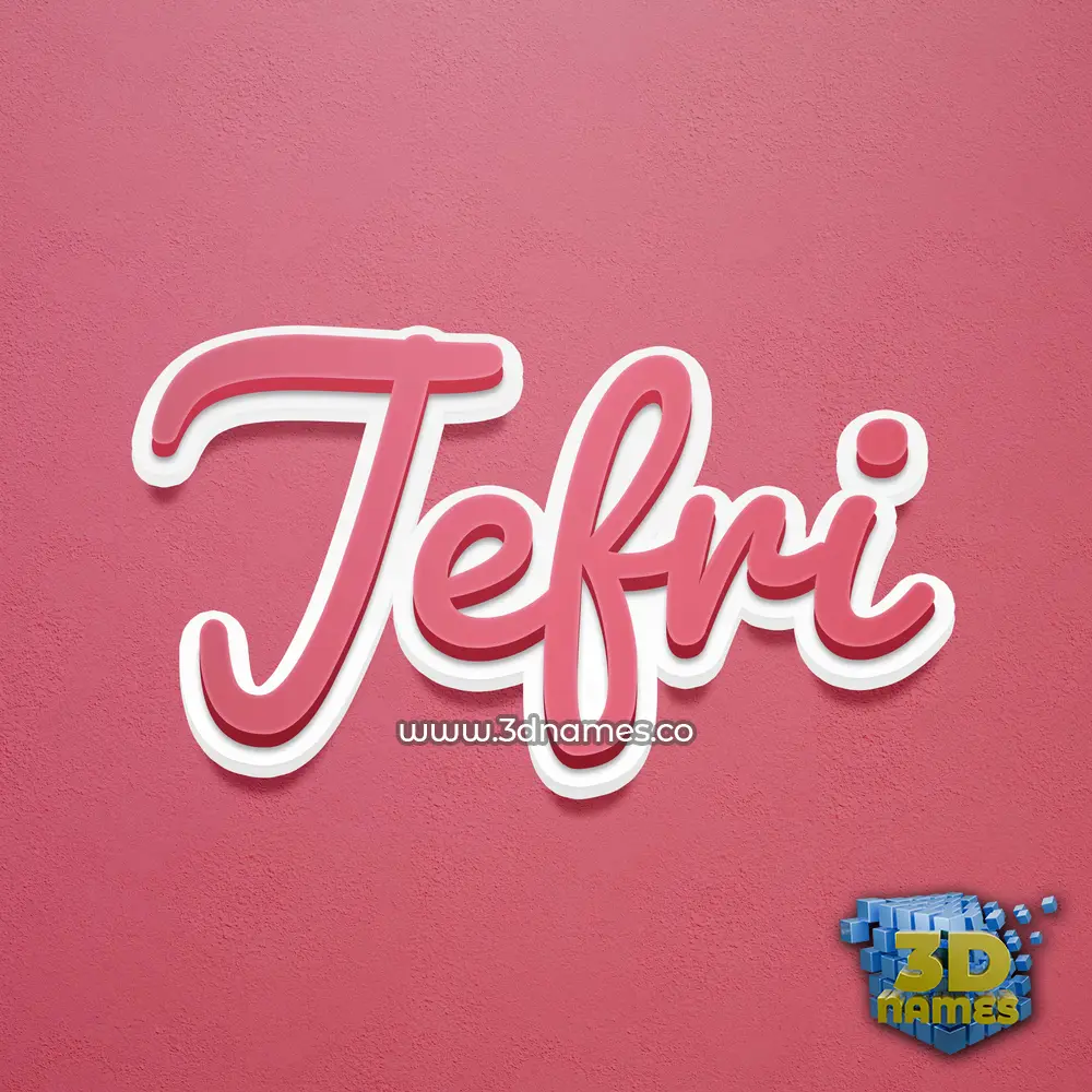 jefri in Red Scribble style - 3D name wallpaper