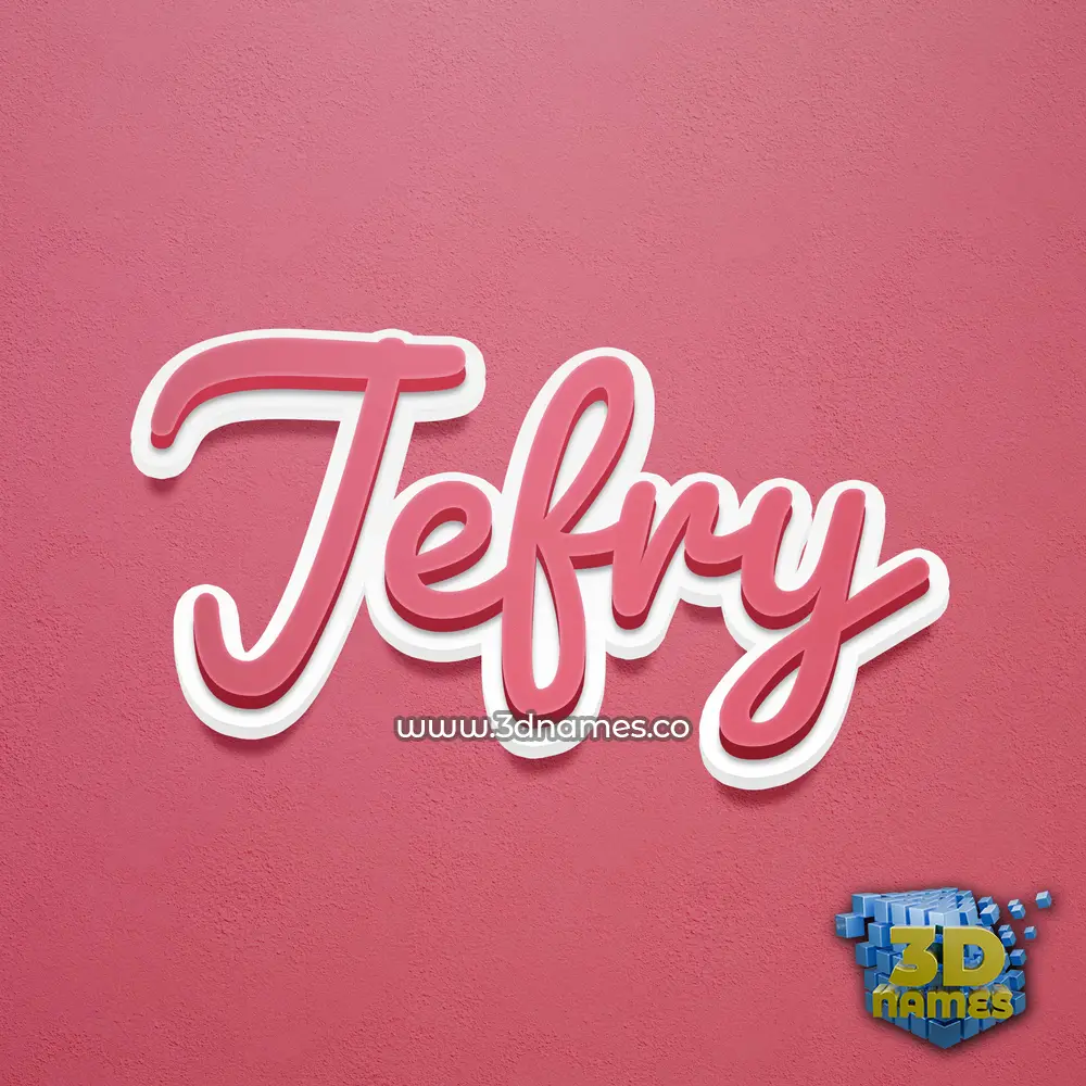 jefry in Red Scribble style - 3D name wallpaper