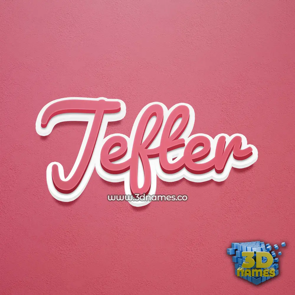 jefter in Red Scribble style - 3D name wallpaper