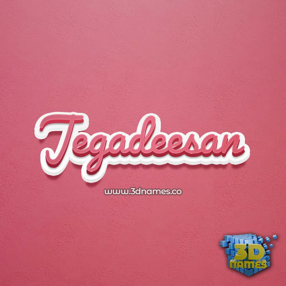 jegadeesan in Red Scribble style - 3D name wallpaper