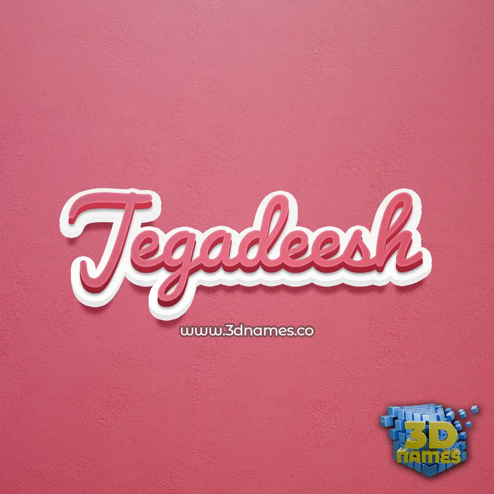 jegadeesh in Red Scribble style - 3D name wallpaper