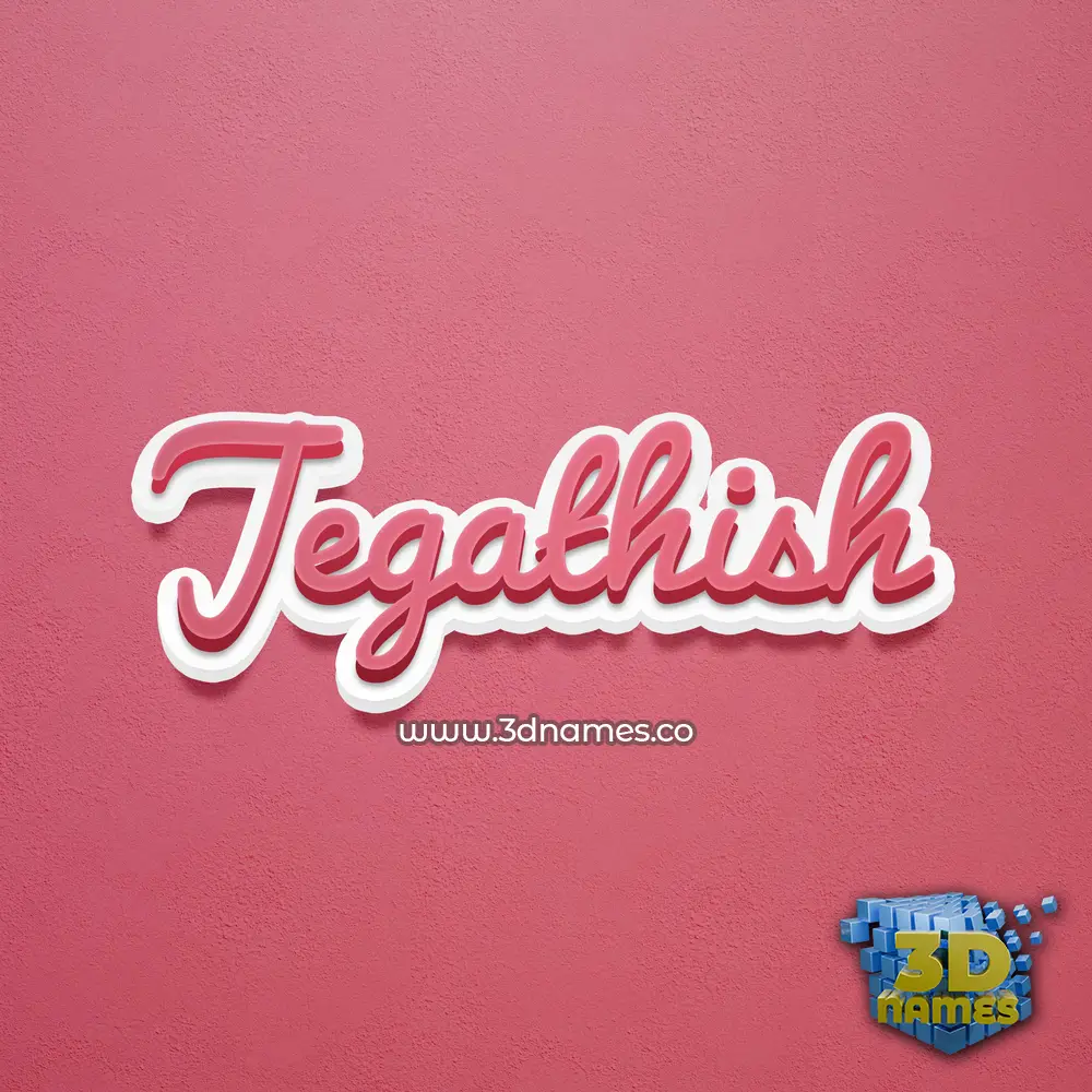 jegathish in Red Scribble style - 3D name wallpaper