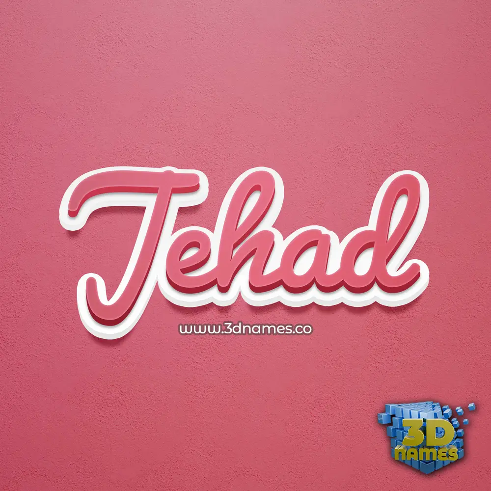 jehad in Red Scribble style - 3D name wallpaper