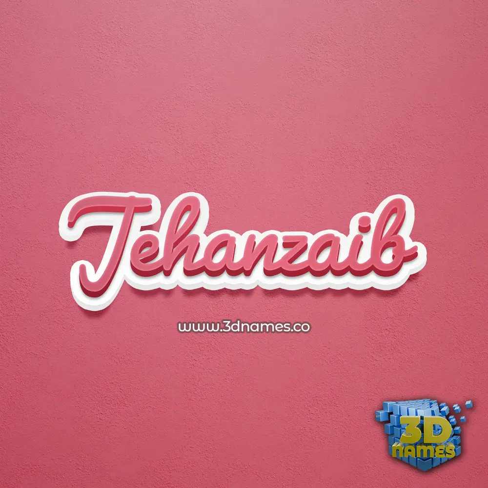 jehanzaib in Red Scribble style - 3D name wallpaper