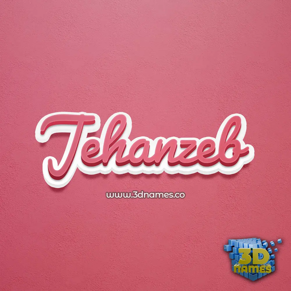 jehanzeb in Red Scribble style - 3D name wallpaper