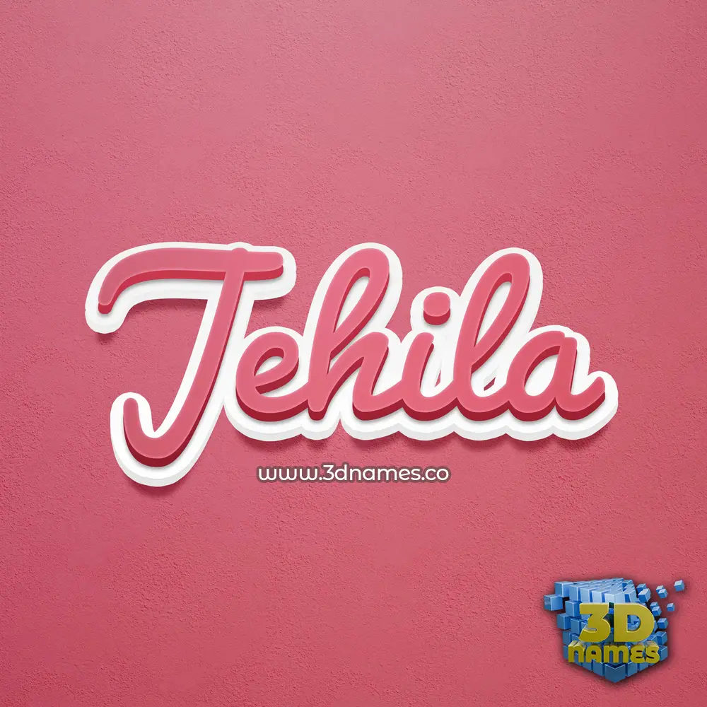jehila in Red Scribble style - 3D name wallpaper