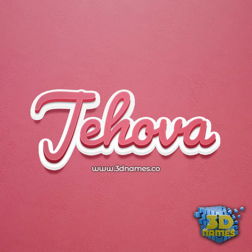 jehova in Red Scribble style - 3D name wallpaper