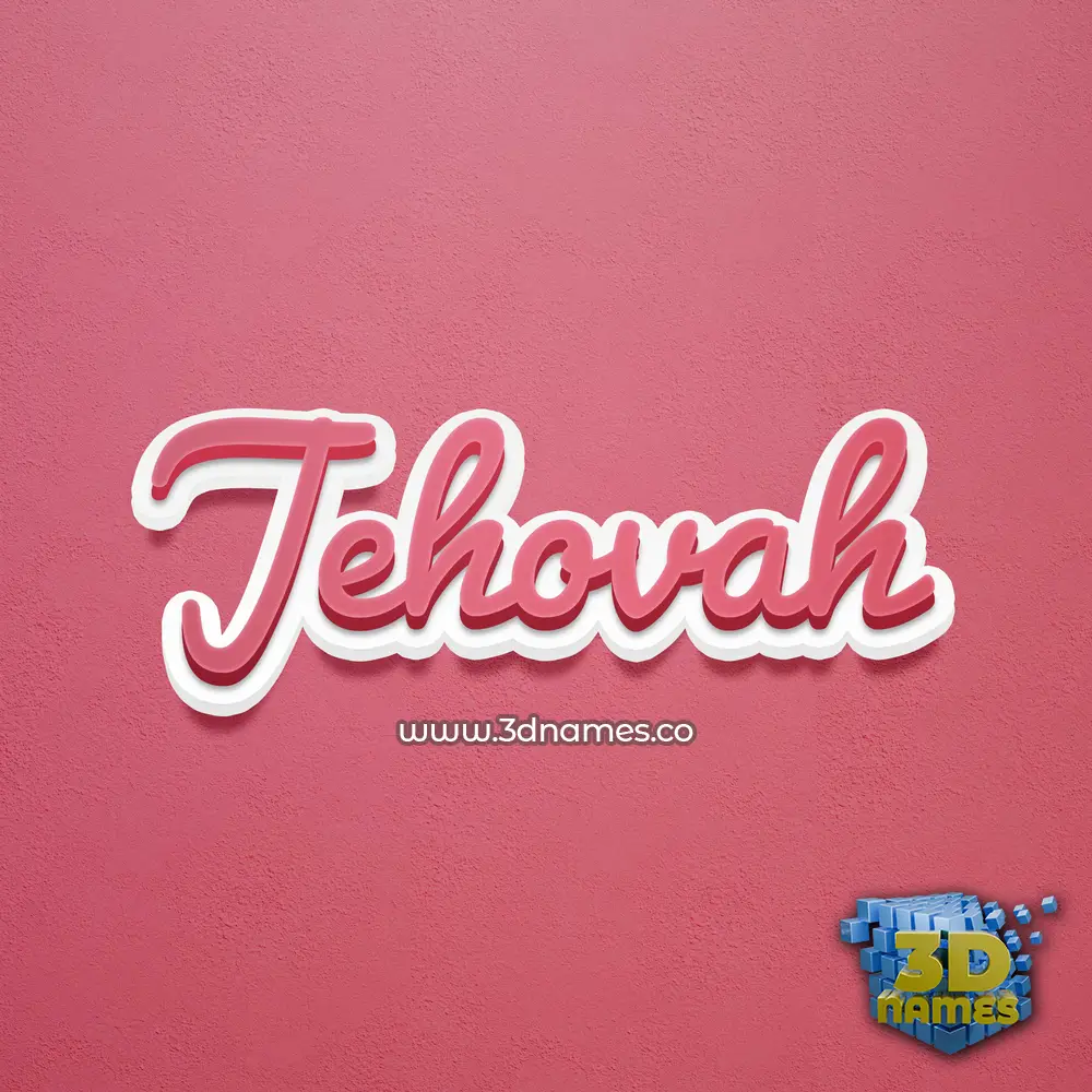 jehovah in Red Scribble style - 3D name wallpaper
