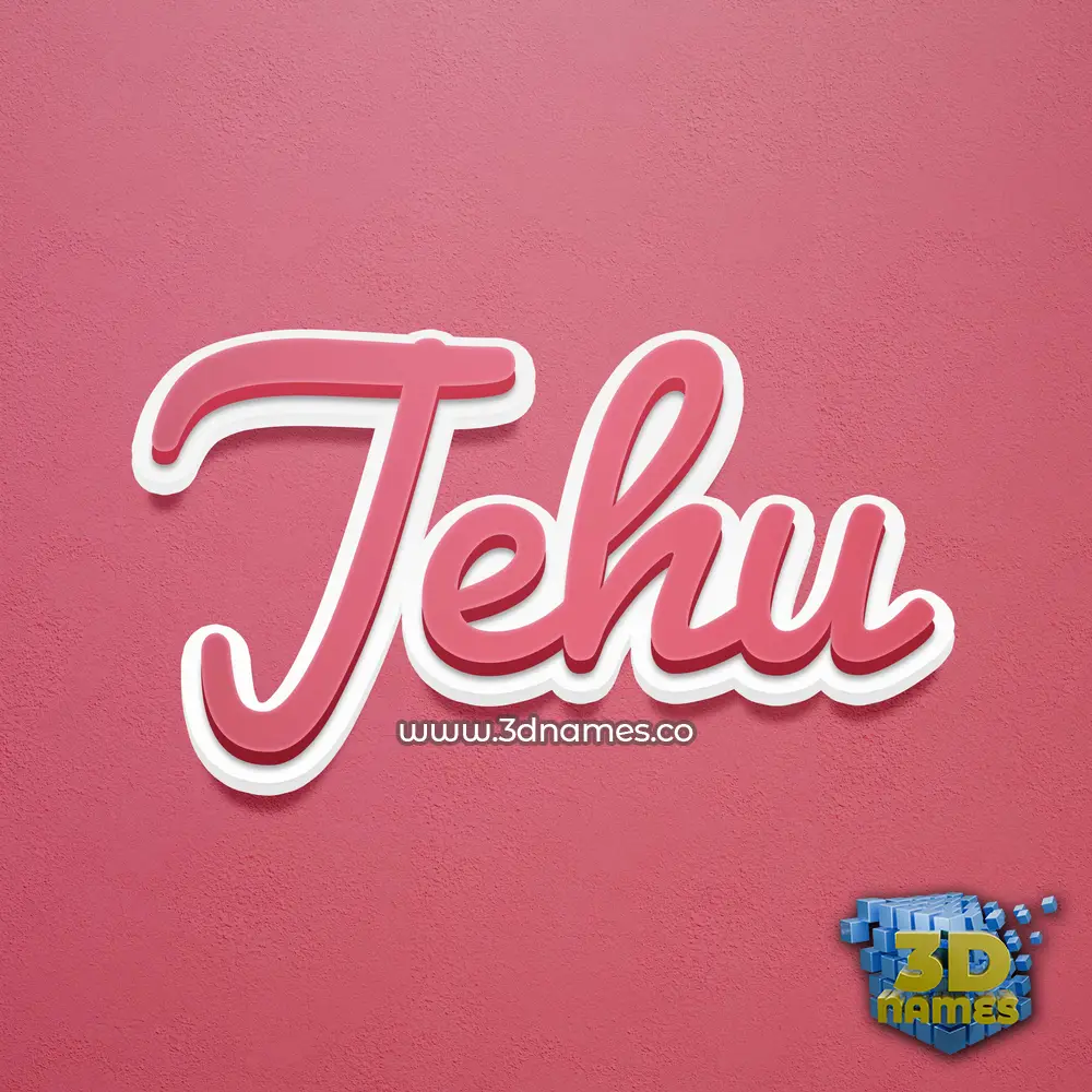 jehu in Red Scribble style - 3D name wallpaper