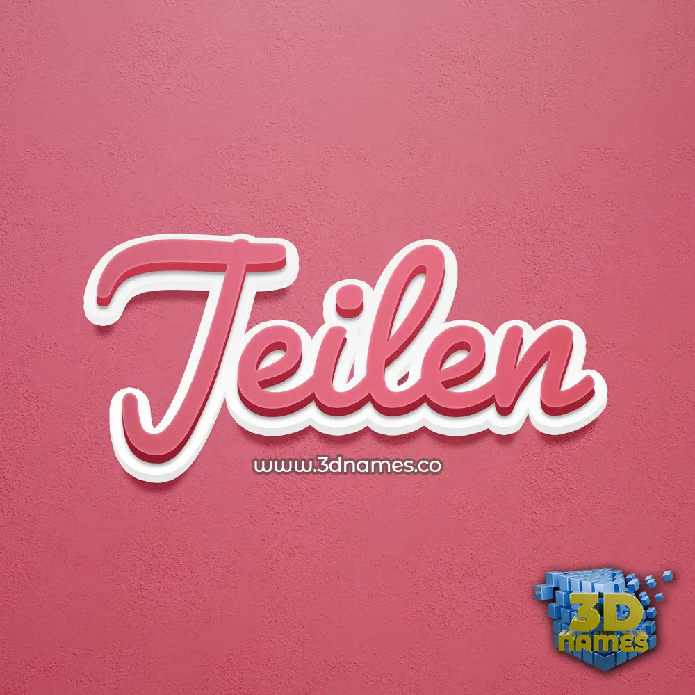 jeilen in Red Scribble style - 3D name wallpaper