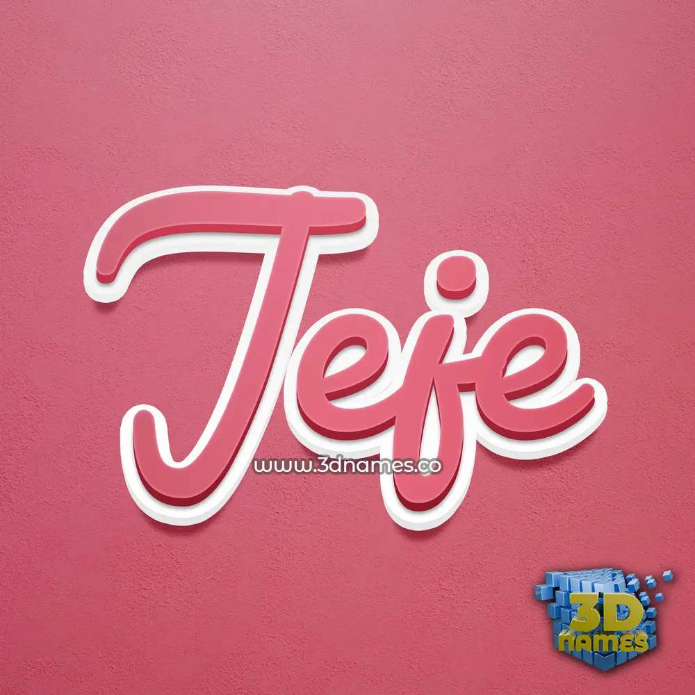jeje in Red Scribble style - 3D name wallpaper