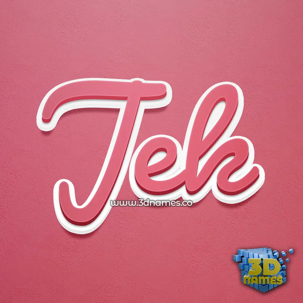 jek in Red Scribble style - 3D name wallpaper