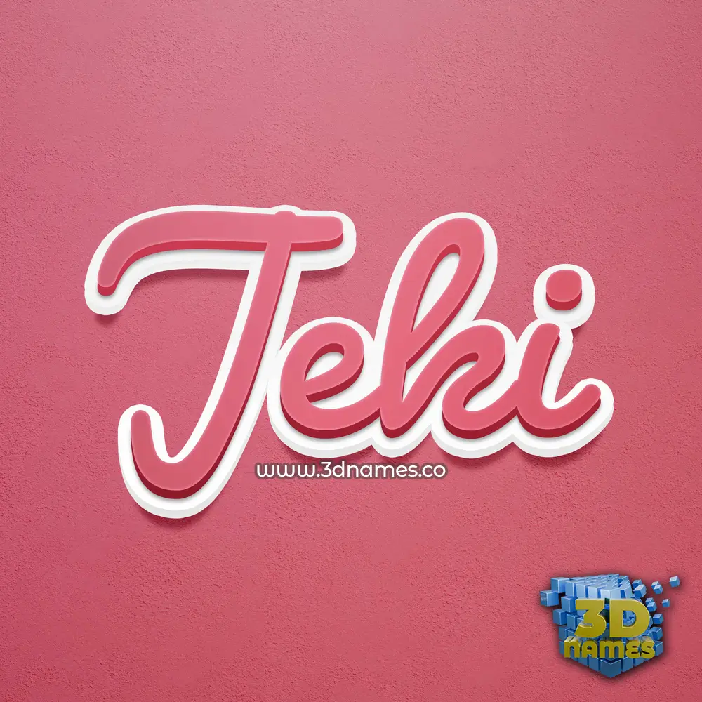 jeki in Red Scribble style - 3D name wallpaper