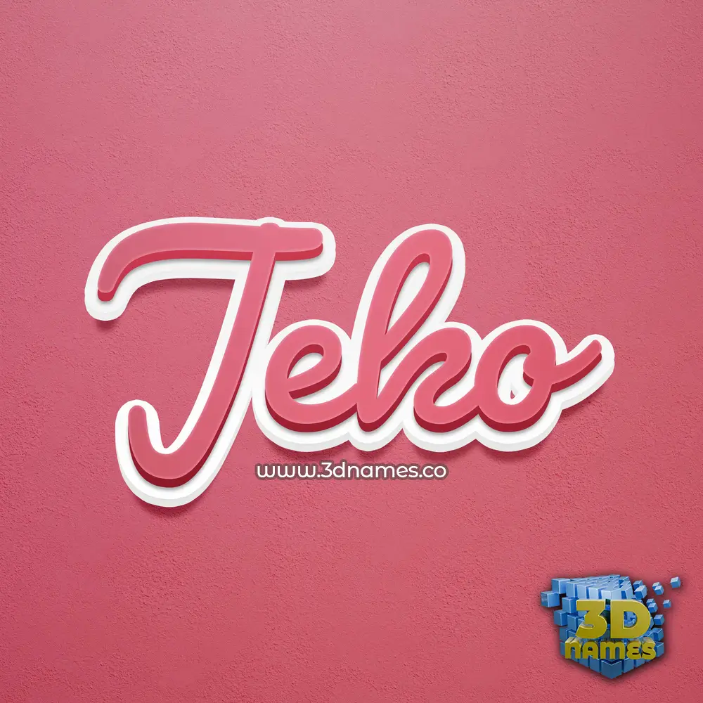 jeko in Red Scribble style - 3D name wallpaper