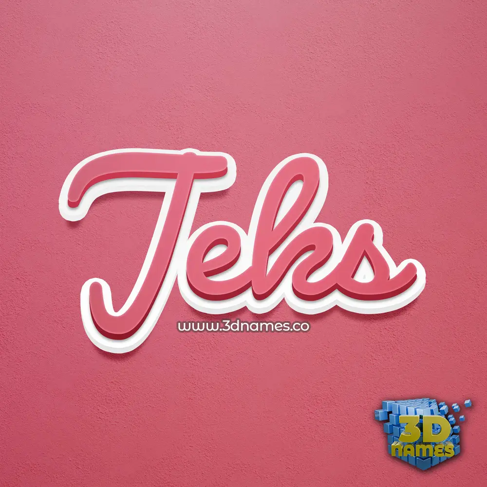 jeks in Red Scribble style - 3D name wallpaper