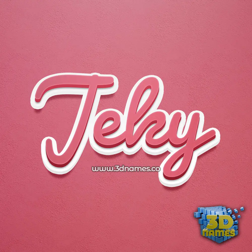 jeky in Red Scribble style - 3D name wallpaper