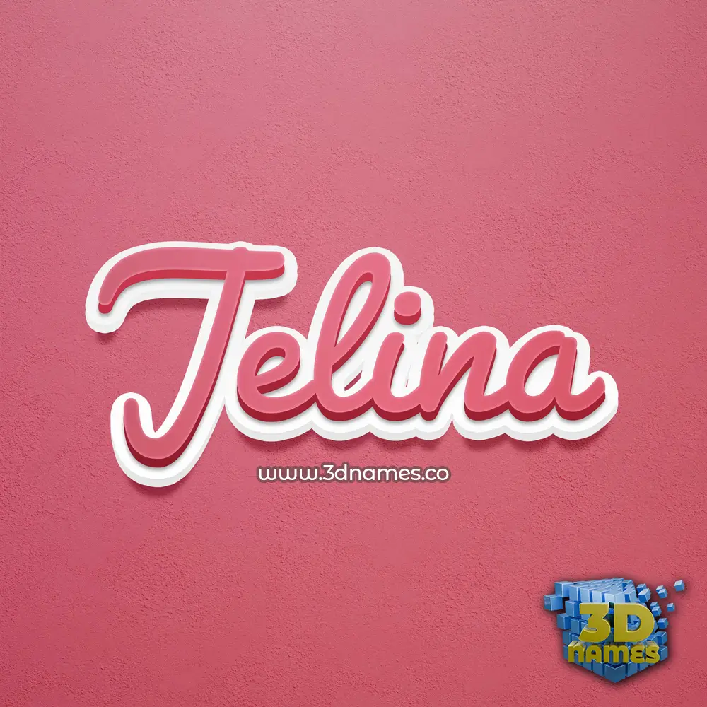 jelina in Red Scribble style - 3D name wallpaper