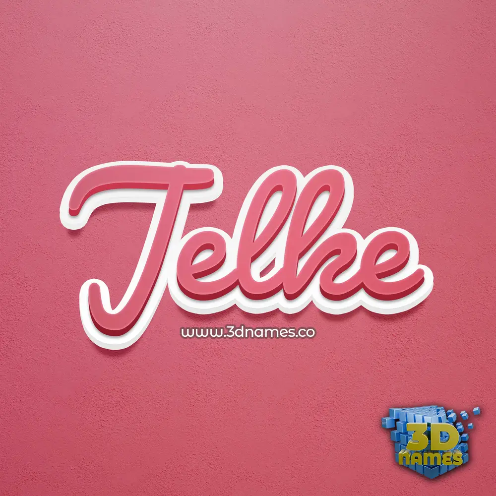 jelke in Red Scribble style - 3D name wallpaper