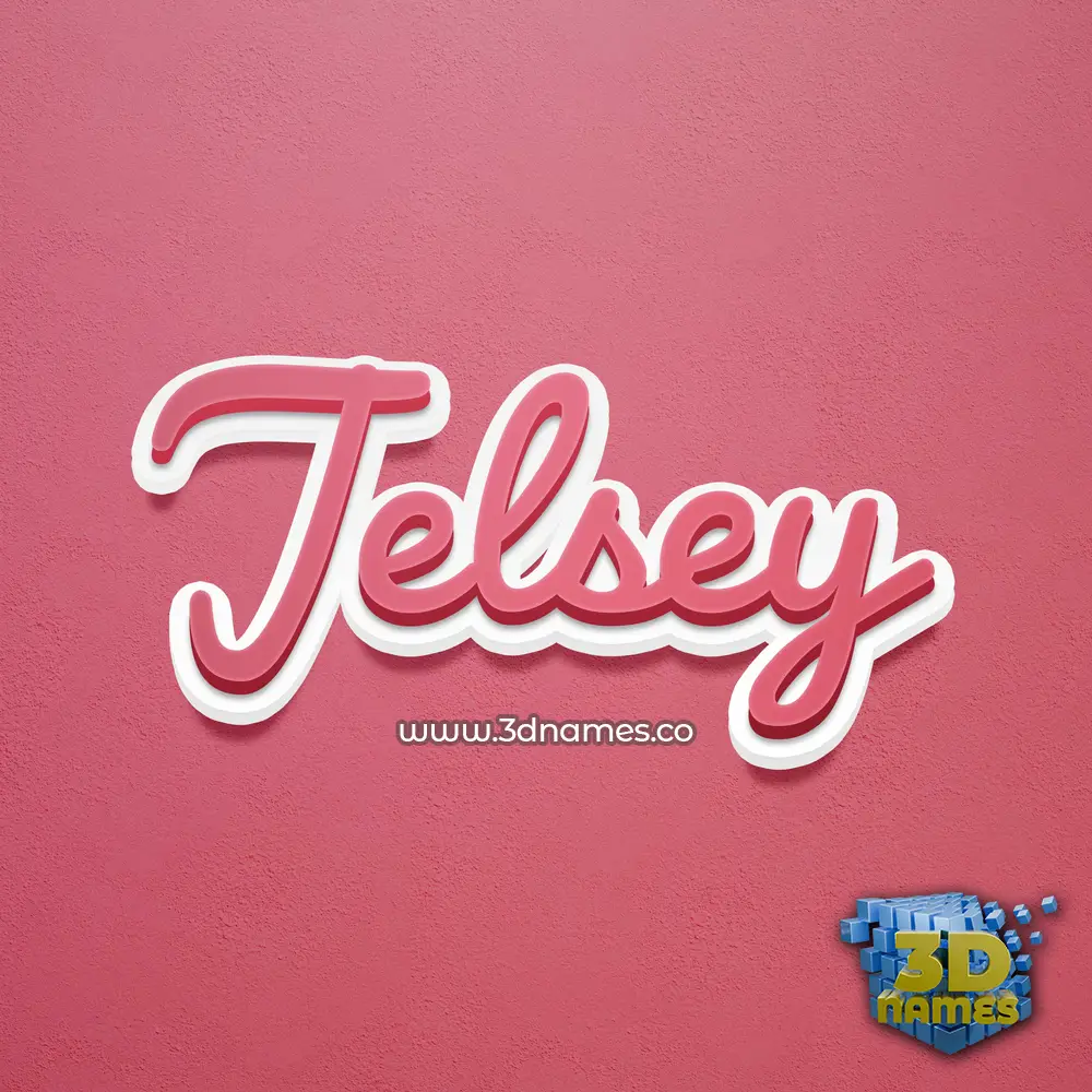 jelsey in Red Scribble style - 3D name wallpaper