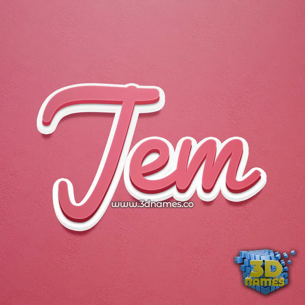 jem in Red Scribble style - 3D name wallpaper