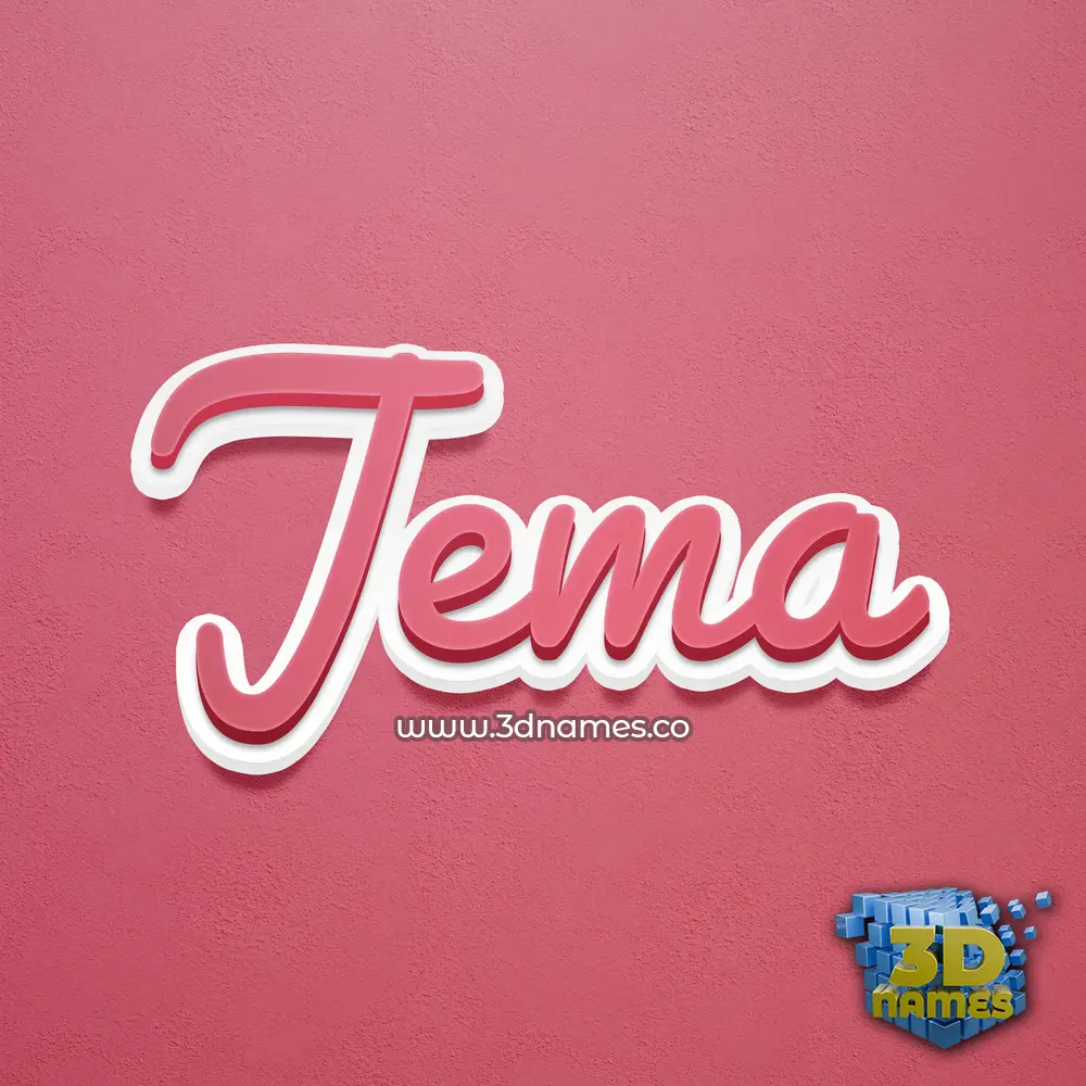 jema in Red Scribble style - 3D name wallpaper