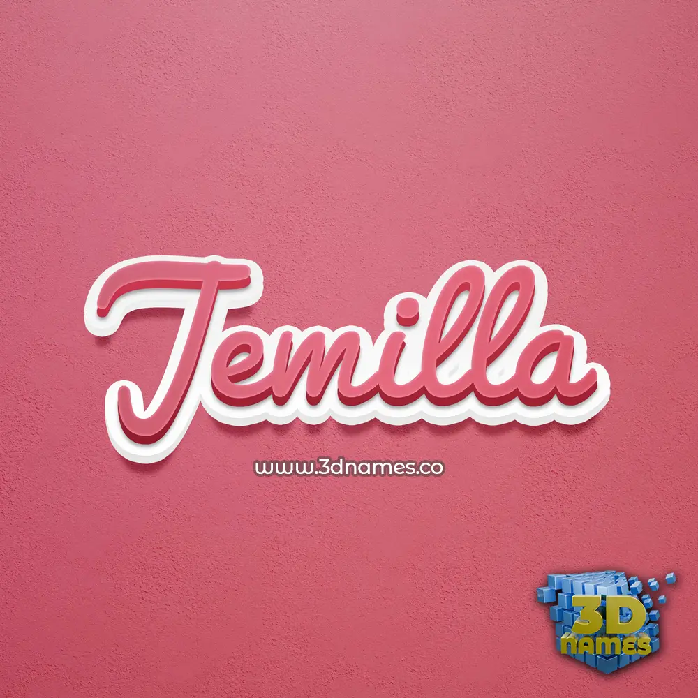 jemilla in Red Scribble style - 3D name wallpaper